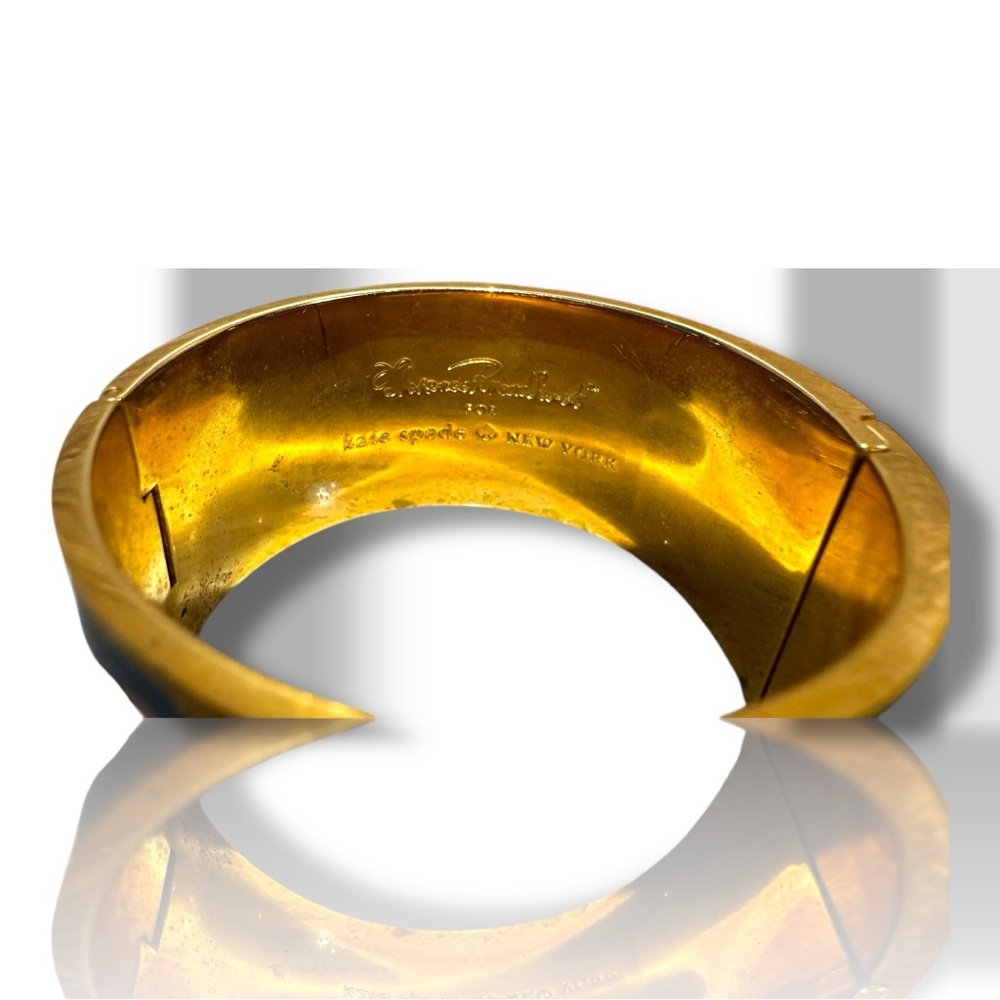 Kate Spade x Florence Broadhurst Enamel “Carry The Torch” hinged idiom bangle - Picture 7 of 7